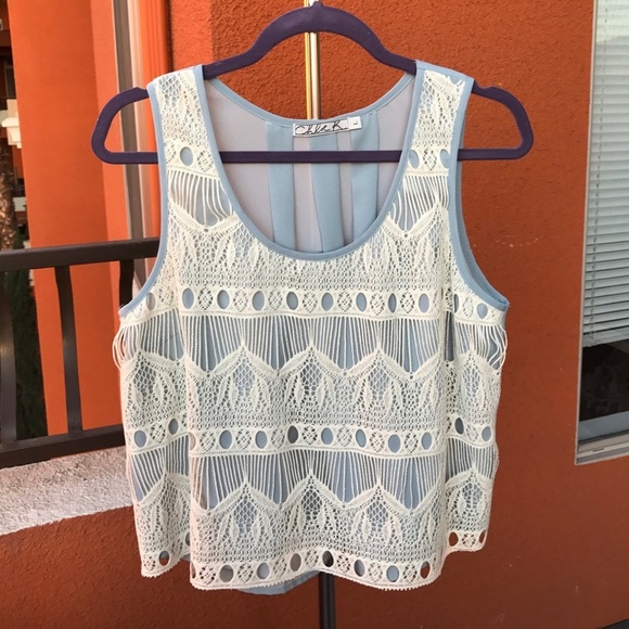 💕x3HP💕Chloe K crochet blue tank - Picture 4 of 10
